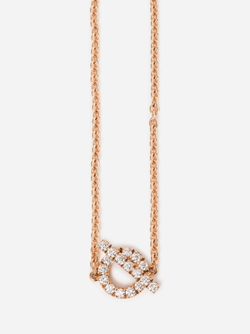 Hermes 18K Rose Gold Diamond Finesse Bracelet Size SH